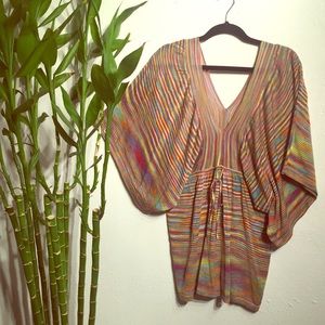 Vertigo Double V-Neck  Kimono Sleeve Top